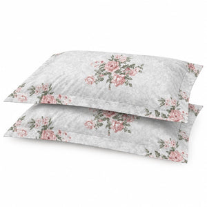 Petunia Blush Rose Bouquet 250TC Cotton Percale Super King Bed Sheet - Home Artisan