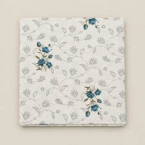 Rosella Teal Botanical 250TC Cotton Percale Super King Bed Sheet - Home Artisan