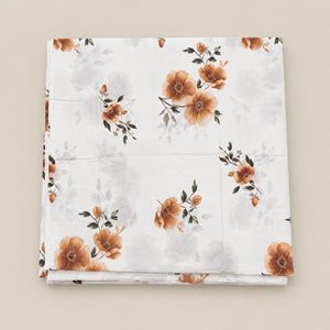 Nigella Apricot Floral 250TC Cotton Percale Super King Bed Sheet - Home Artisan