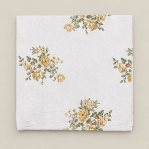 Petunia Yellow Rose Bouquet 250TC Cotton Percale Super King Bed Sheet - Home Artisan
