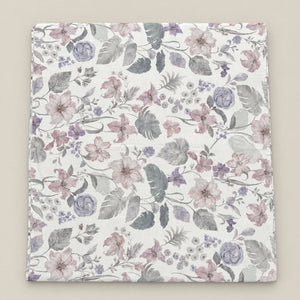Zinnia Mauve Botanical Floral 300TC Pure Cotton Sateen Bed Sheet - Home Artisan