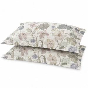 Hellebore Sage & Lilac Garden 300TC Pure Cotton Sateen Bed Sheet - Home Artisan