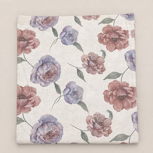 Peony Dusty Rose & Lilac Floral 300TC Pure Cotton Sateen Bed Sheet - Home Artisan