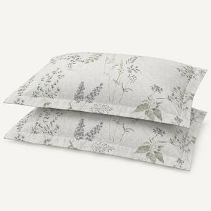 Lavender Ivory Meadow Sprig 300TC Pure Cotton Sateen Bed Sheet - Home Artisan