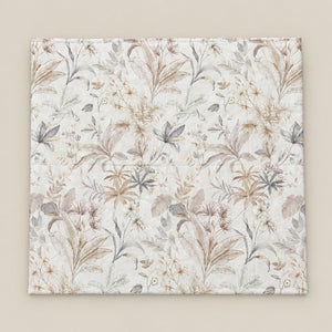 Cosmos Neutral Meadow Botanical 300TC Pure Cotton Sateen Bed Sheet - Home Artisan