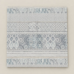 Calla Blue-Grey Geometric Stripe 300TC Pure Cotton Sateen Bed Sheet - Home Artisan