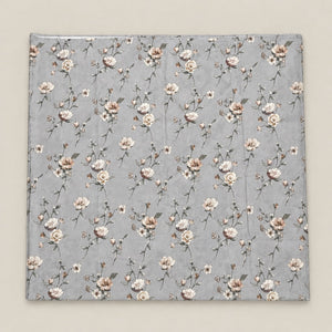 Rosette Slate Grey Rosebud 300TC Pure Cotton Sateen Bed Sheet - Home Artisan