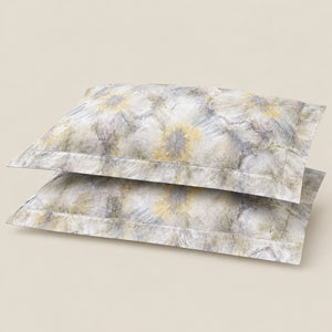 Daisy Butter Yellow Watercolour Floral 300TC Pure Cotton Sateen Bed Sheet - Home Artisan