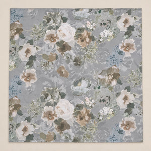 Lisianthus Slate Blue Vintage Bouquet 300TC Pure Cotton Sateen Bed Sheet - Home Artisan