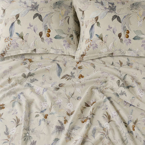 Lantana Pastel Botanical & Berry 300TC Pure Cotton Sateen Bed Sheet - Home Artisan