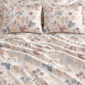 Amaranth Pastel Botanical Garden Tencel Jacquard Bed Sheet - Home Artisan