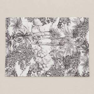 Oleander Charcoal Tropical Toile Tencel Jacquard Bed Sheet - Home Artisan