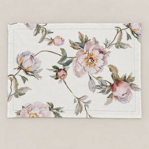 Eglantine Blush Trailing Floral Tencel Jacquard Bed Sheet - Home Artisan