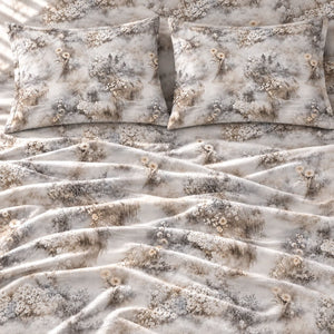 Gypsophila Mist Grey Floral Tencel Jacquard Bed Sheet - Home Artisan