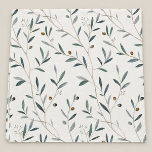 Olea Ivory Olive Branch Tencel Jacquard Bed Sheet - Home Artisan