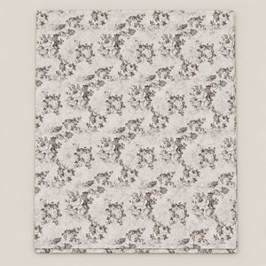 Dianthus Taupe Vintage Floral Tencel Jacquard Bed Sheet - Home Artisan