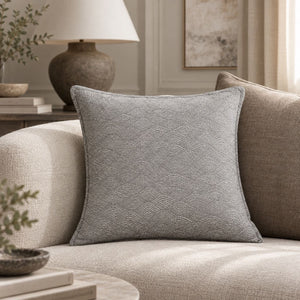 Dorian Silver Grey Wave Pattern Cushion Cover - Home Artisan