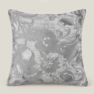 Isadora Silver Grey Floral Cushion Cover - Home Artisan