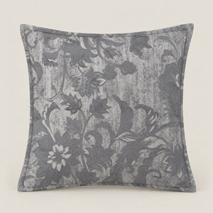 Lucien Charcoal Grey Floral Cushion Cover - Home Artisan