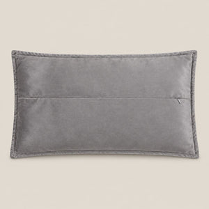 Beckett Grey Grid Rectangular Cushion Cover with Ring Detail - Home Artisan