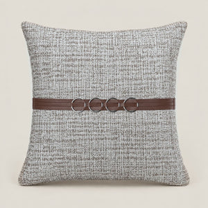 Hudson Taupe Cushion Cover with Ring Detail - Home Artisan