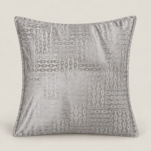 Lennox Silver Grey Chain Pattern Cushion Cover - Home Artisan