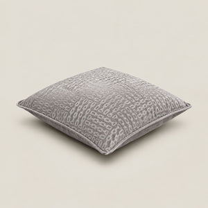 Lennox Silver Grey Chain Pattern Cushion Cover - Home Artisan