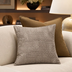 Alistair Taupe Chain Pattern Cushion Cover - Home Artisan