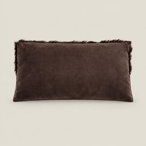 Weston Brown and Beige Fur-Effect Rectangular Cushion Cover - Home Artisan