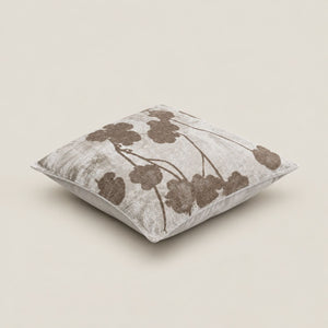 Fleur Ivory and Taupe Floral Silhouette Cushion Cover - Home Artisan