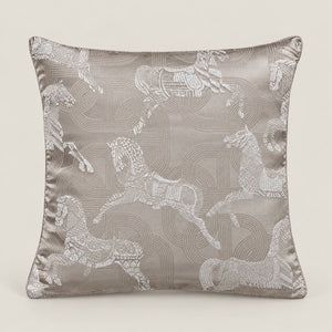 Aveline Taupe Equestrian Cushion Cover - Home Artisan