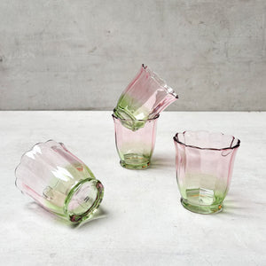 Clara Blush & Sage Ombre Drinking Glass (Short) - Set of 4