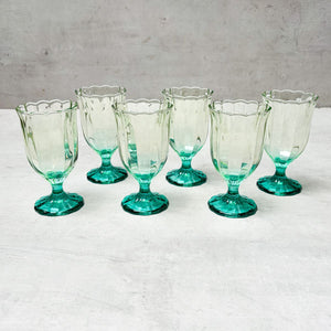 Serena Aqua & Amber Glass Goblet - Set of 6 - Home Artisan