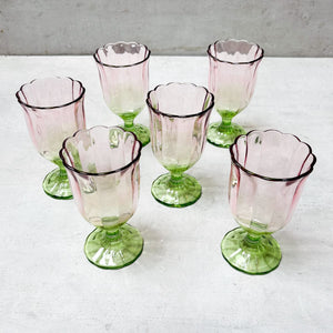 Clara Blush & Sage Ombre Glass Goblet - Set of 6 - Home Artisan