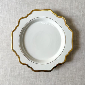 Celestine White Porcelain Dinner Plate with Gold Rim - Set of 2 - Home Artisan