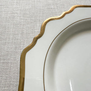 Celestine White Porcelain Dinner Plate with Gold Rim - Set of 2 - Home Artisan