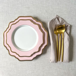 Rosamine Pink Porcelain Side Plate with Gold Rim - Set of 2 - Home Artisan