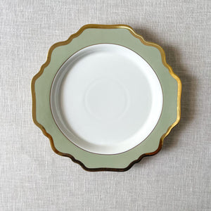 Emeraude Gree nPorcelain Dinner Plate with Gold Rim - Set of 2 - Home Artisan