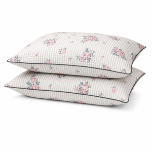 Camelia Petite Rose Stripe King-Size Cotton Comforter with Pillow Cases - Home Artisan