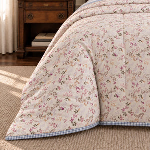 Verbena Pink Floral Sprig King Size Comforter - Home Artisan