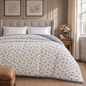 Dahlia Grey Garden Bouquet King Size Comforter - Home Artisan