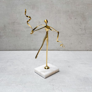 Golden Ballet of Silk Brass Sculpture - Home Artisan