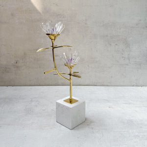 Camelia Eternal Blossom Brass and Crystal Sculpture - Home Artisan