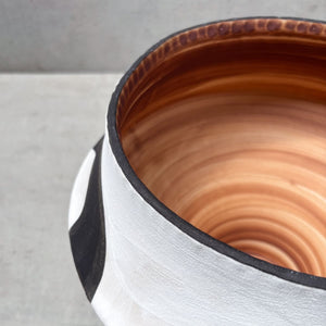 Monochrome Pedestal Decorative Ceramic Bowl - Home Artisan