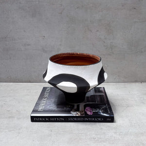 Monochrome Pedestal Decorative Ceramic Bowl - Home Artisan