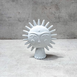 Sun Spirit Ceramic White Totem Sculpture - Home Artisan