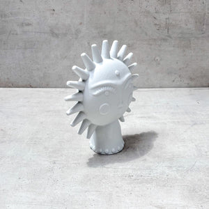 Sun Spirit Ceramic White Totem Sculpture - Home Artisan