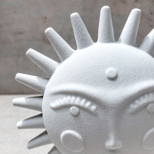 Sun Spirit Ceramic White Totem Sculpture - Home Artisan