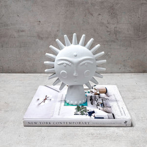 Sun Spirit Ceramic White Totem Sculpture - Home Artisan