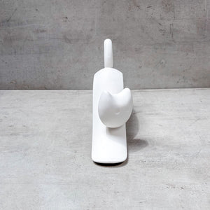 Stretching Cat White Ceramic Sculpture - Home Artisan